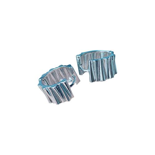 Pendiente de aro huggie de aleación de zinc, chapado en color de plata, Joyería, plateado, 17x10mm, Vendido por Par