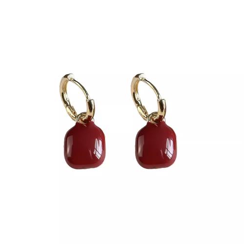 Enamel Zinc Alloy Drop Earring, gold color plated, fashion jewelry, golden 