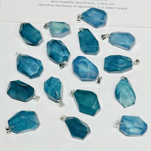 Gemstone Jewelry Pendant, Aquamarine, random style & natural & DIY, about 20-25mm. [