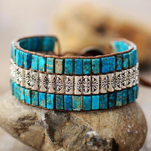 Impression Jasper Bracelet, with Zinc Alloy, fashion jewelry & for woman Approx 18 cm 