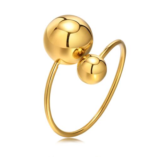 Stainless Steel Finger Ring, 304 Stainless Steel, 18K gold plated, fashion jewelry & for woman, golden, diameter 17mm [