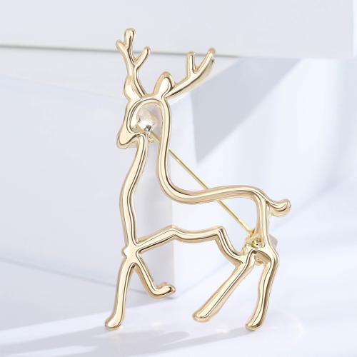 Zinc Alloy Jewelry Brooch, Deer, plated, for woman & hollow [