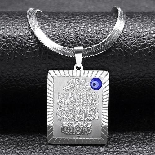 Evil Eye Jewelry Necklace, 304 Stainless Steel, with 10cm extender chain, fashion jewelry & Unisex & enamel Approx 40 cm [