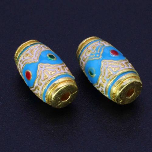 Enamel Zinc Alloy Beads, gold color plated, DIY Approx 1.8mm [