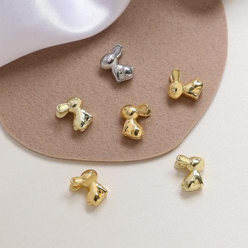 Tierische Messing Anhänger, Hase, plattiert, DIY, keine, 11x11mm, verkauft von PC[