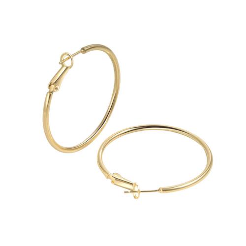 Brass Hoop Earring, plated, for woman 39mm [