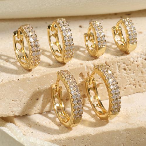 Stainless Steel Huggie Hoop Earring, 304 Stainless Steel, fashion jewelry & micro pave cubic zirconia & for woman [