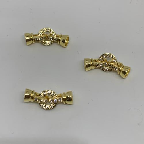 Brass Clasp Findings, metal, Bricolaje & micro arcilla de zirconia cúbica, más colores para la opción, 8x20mm, aproximado 5PCs/Bolsa, Vendido por Bolsa[