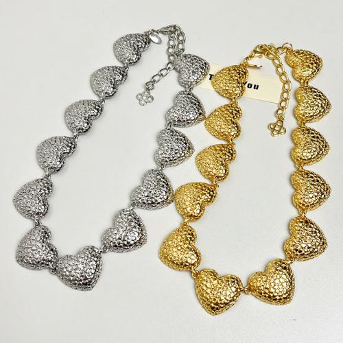 Zinc Alloy Necklace, Heart, fashion jewelry & for woman Approx 49 cm [