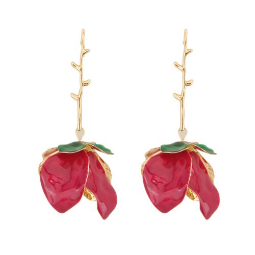 Enamel Zinc Alloy Drop Earring, fashion jewelry & for woman [