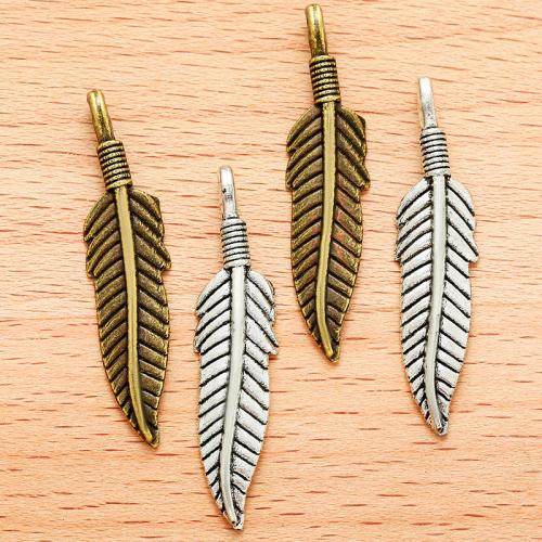 Zinc Alloy Feather Pendants, plated, DIY [