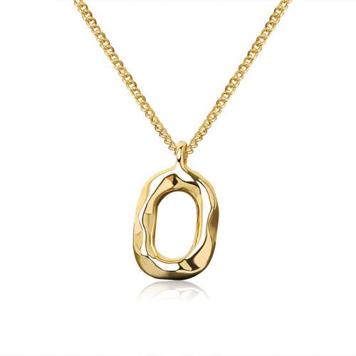 Brass Jewelry Necklace, with 4cm extender chain, plated, for woman Approx 46 cm [