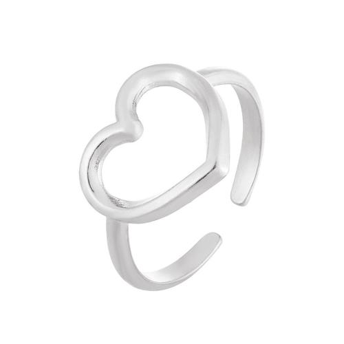 Stainless Steel Finger Ring, 304 Stainless Steel, Heart, fashion jewelry & for woman inside diameter 17mm [