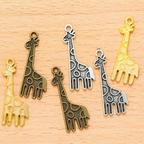 Zinklegierung Tier Anhänger, Giraffe, plattiert, DIY, keine, 32x12mm, 100PCs/Tasche, verkauft von Tasche