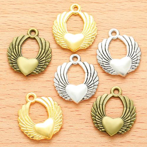 Zinc Alloy Heart Pendants, Wing Shape, plated, DIY [