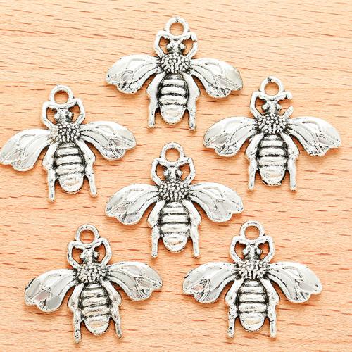 Colgantes Animales de Aleación de Zinc, Abeja, chapado en color de plata antigua, Bricolaje, más colores para la opción, 22x19mm, 100PCs/Bolsa, Vendido por Bolsa