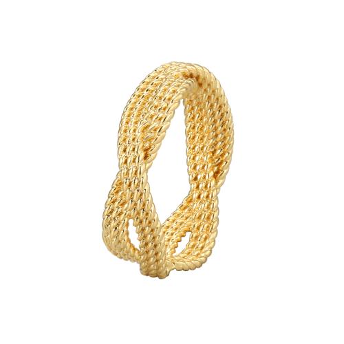 Brass Finger Ring, plated & for woman, gold [