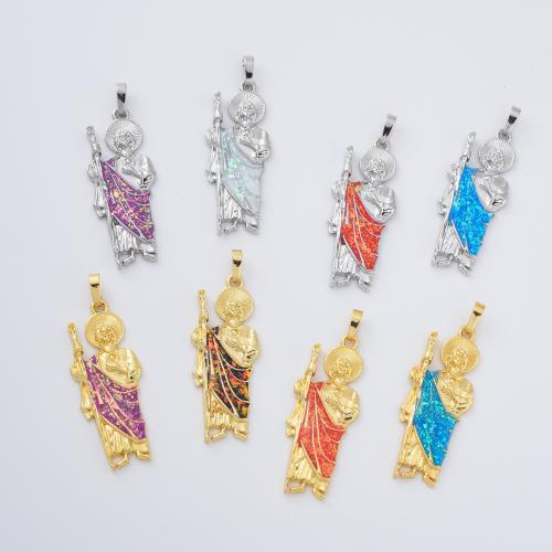 Brass Jewelry Pendants, with Opal, plated, DIY [