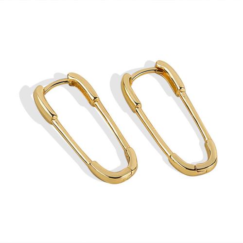 Brass Huggie Hoop Earring, plated, for woman [