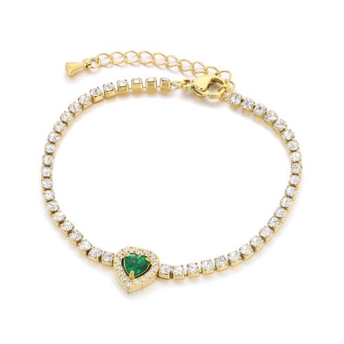 Pulseras de acero inoxidable, acero inoxidable 304, con 4cm extender cadena, Joyería & diferentes estilos para la opción & para mujer & con diamantes de imitación, dorado, longitud:aproximado 16 cm, Vendido por UD[