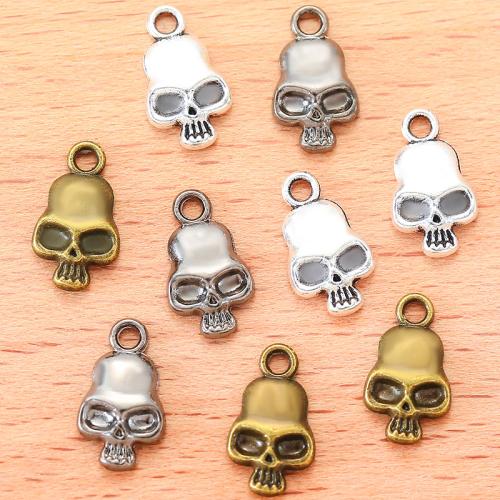 Colgantes de Aleación de Zinc en Forma Calavera, chapado, Bricolaje, más colores para la opción, 13x7mm, 100PCs/Bolsa, Vendido por Bolsa