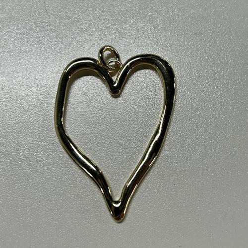 Colgantes de corazón de latón, metal, chapado en oro real, Bricolaje & hueco, 62.54x45.94mm, Vendido por UD[