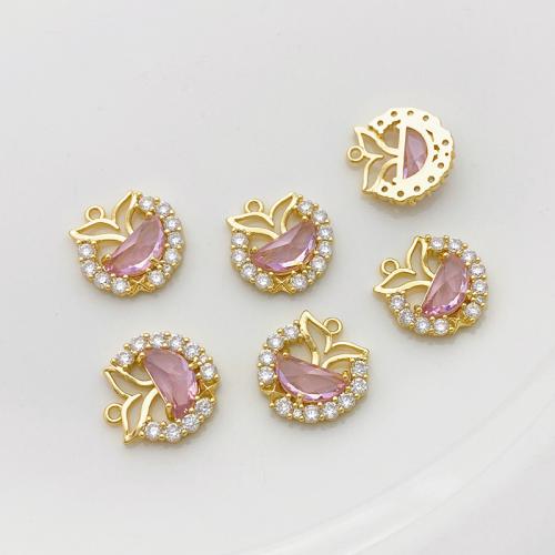 Colgante de Micro Pavé de Zirconía Cúbica, metal, chapado, Bricolaje & micro arcilla de zirconia cúbica, más colores para la opción, 15x15mm, Vendido por UD