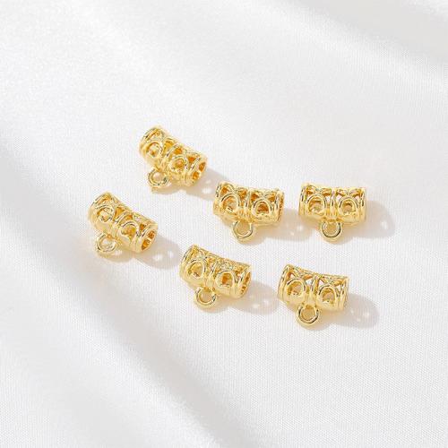 Zinklegierung Stiftöse Perlen, plattiert, DIY, Goldfarbe, 9x11mm, verkauft von PC