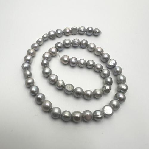 Perles de culture d'eau douce Keishi, perle d'eau douce cultivée, baroque, DIY, gris, 7-8mm Environ 37 cm, Vendu par brin[