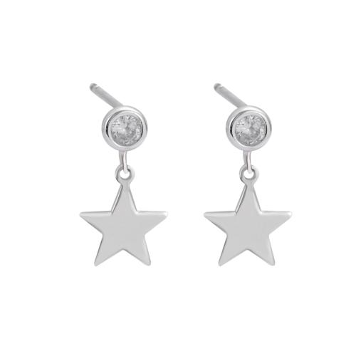 Silver Earring Zircon pavent Sterling, Argent sterling 925, bijoux de mode & pavé de micro zircon & pour femme, Vendu par paire