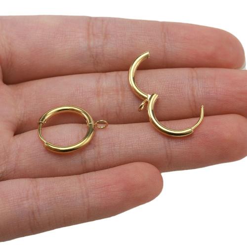 Stainless Steel Hoop Earring Component, 304 Stainless Steel, Donut, Vacuum Ion Plating, DIY Approx 2mm, Approx [