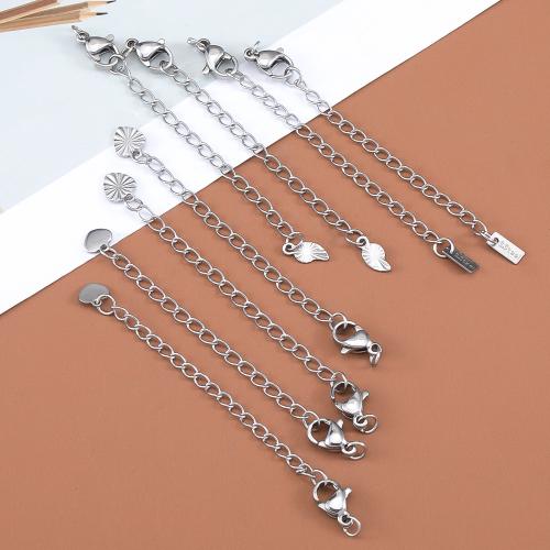 Stainless Steel Extender Chain, 304 Stainless Steel, Vacuum Ion Plating, DIY Approx [