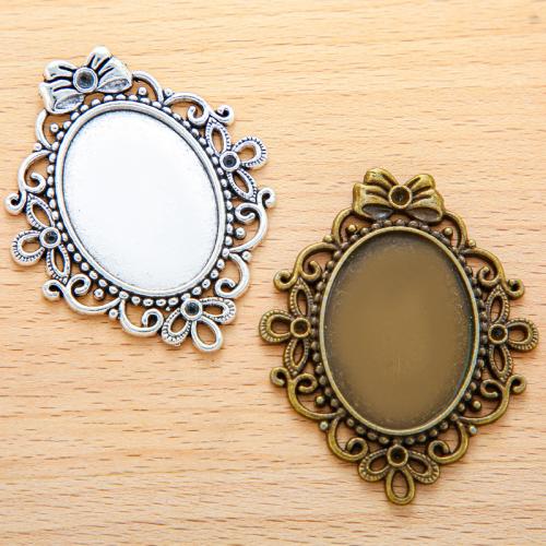 Zinc Alloy Pendant Cabochon Setting, plated, DIY 