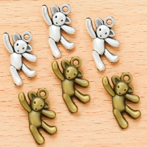 Colgantes Animales de Aleación de Zinc, Oso, chapado, Bricolaje, más colores para la opción, 20x13mm, 100PCs/Bolsa, Vendido por Bolsa