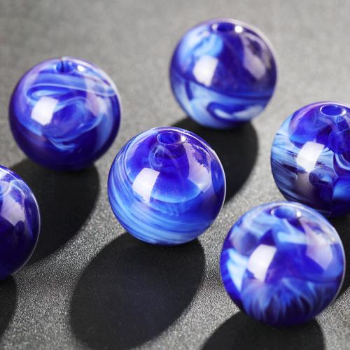 Acrylic Jewelry Beads, Round, DIY, blue, 20mm 