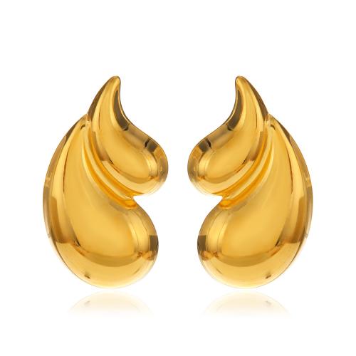 Arete de acero inoxidable , acero inoxidable 304, Recubrimiento iónico al vacío, Joyería & diferentes estilos para la opción & para mujer, dorado, Vendido por Par