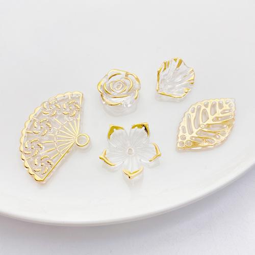 ABS Plastic Pendants, DIY gold [