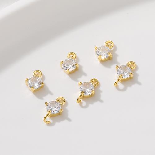 Colgante de Micro Pavé de Zirconía Cúbica, metal, chapado, Bricolaje & diferentes estilos para la opción & micro arcilla de zirconia cúbica, dorado, Vendido por UD