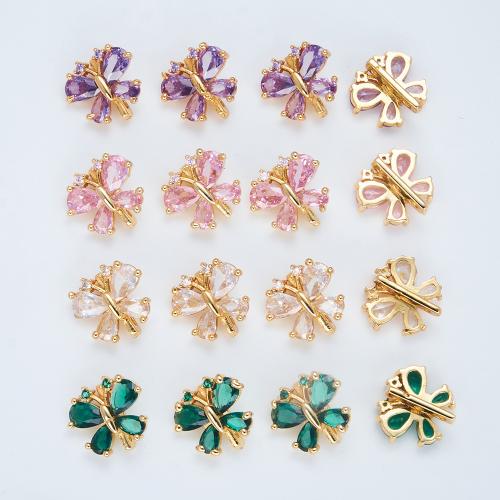 Fashion Costume Decoration, Brass, Butterfly, plated, DIY & micro pave cubic zirconia [