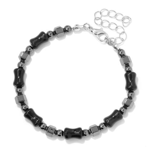 Non Magnetic Hematite Bracelet, Zinc Alloy, with Hematite, Unisex, mixed colors Approx 16 cm [