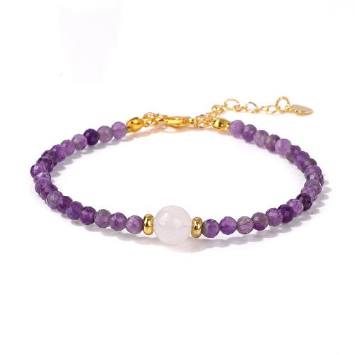 Pulsera de Piedras Preciosas, aleación de zinc, con Piedras preciosas, hecho a mano, diferentes materiales para la opción & para mujer, más colores para la opción, longitud:aproximado 17-23 cm, Vendido por UD