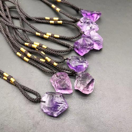 Amethyst Pendant February Birthstone , irregular, without cord & DIY, purple, 2-3cm [