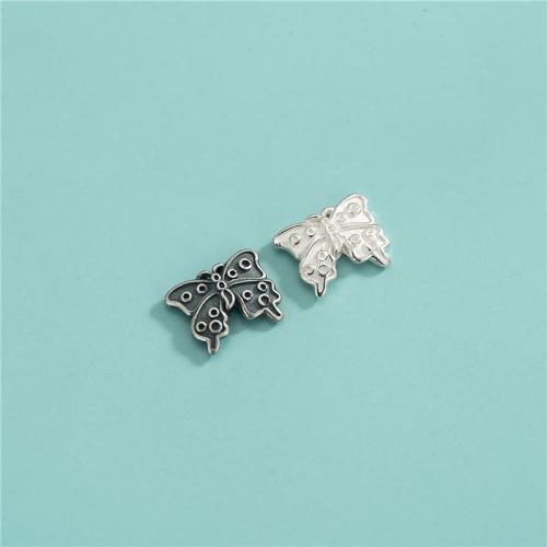 Sterling Silver Animal Bead, 925 Sterling Silver, Butterfly, DIY Approx 1mm 