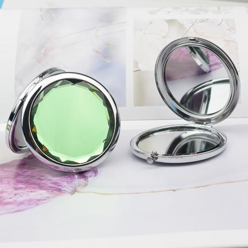 Miroir cosmétique de fer, avec cristal, Pliable & double face, plus de couleurs à choisir Vendu par PC