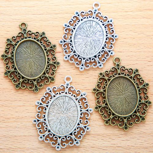 Zinc Alloy Pendant Cabochon Setting, plated, DIY 