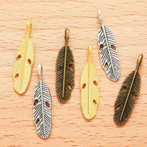 Zinc Alloy Feather Pendants, plated, DIY [