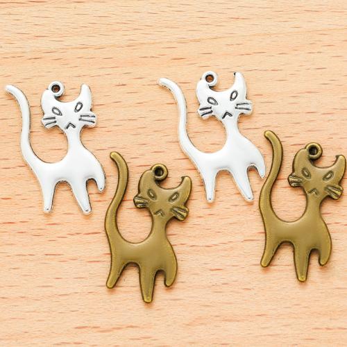 Pendentifs animaux en alliage de zinc, chat, Placage, DIY, plus de couleurs à choisir Vendu par sac