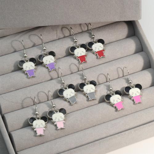 Enamel Zinc Alloy Drop Earring, Mouse, plated, fashion jewelry 