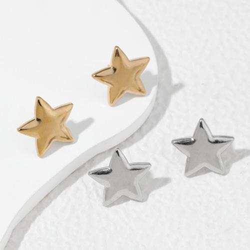 Titanium Steel Stud Earring, Star, plated, fashion jewelry 