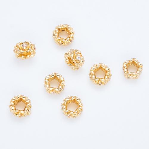 Entretoise de perles en laiton, Placage, DIY & pavé de micro zircon, Or, 5.5mm Environ 2.5mm, Vendu par PC